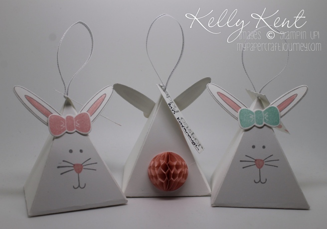 Pyramid Pals Easter Bunnies. Kelly Kent - mypapercraftjourney.com.