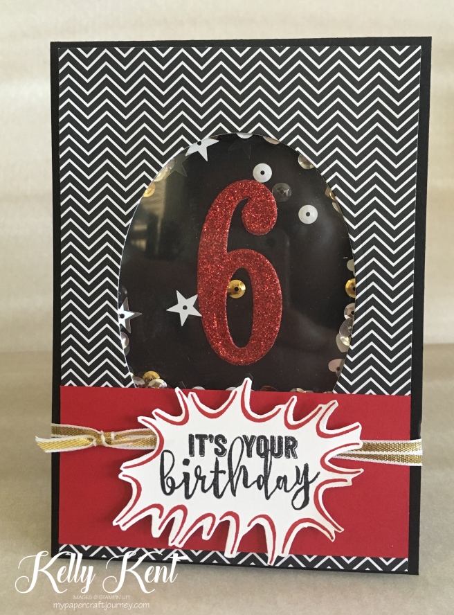 Boys Birthday Shaker Card. Kelly Kent - mypapercraftjourney.com.