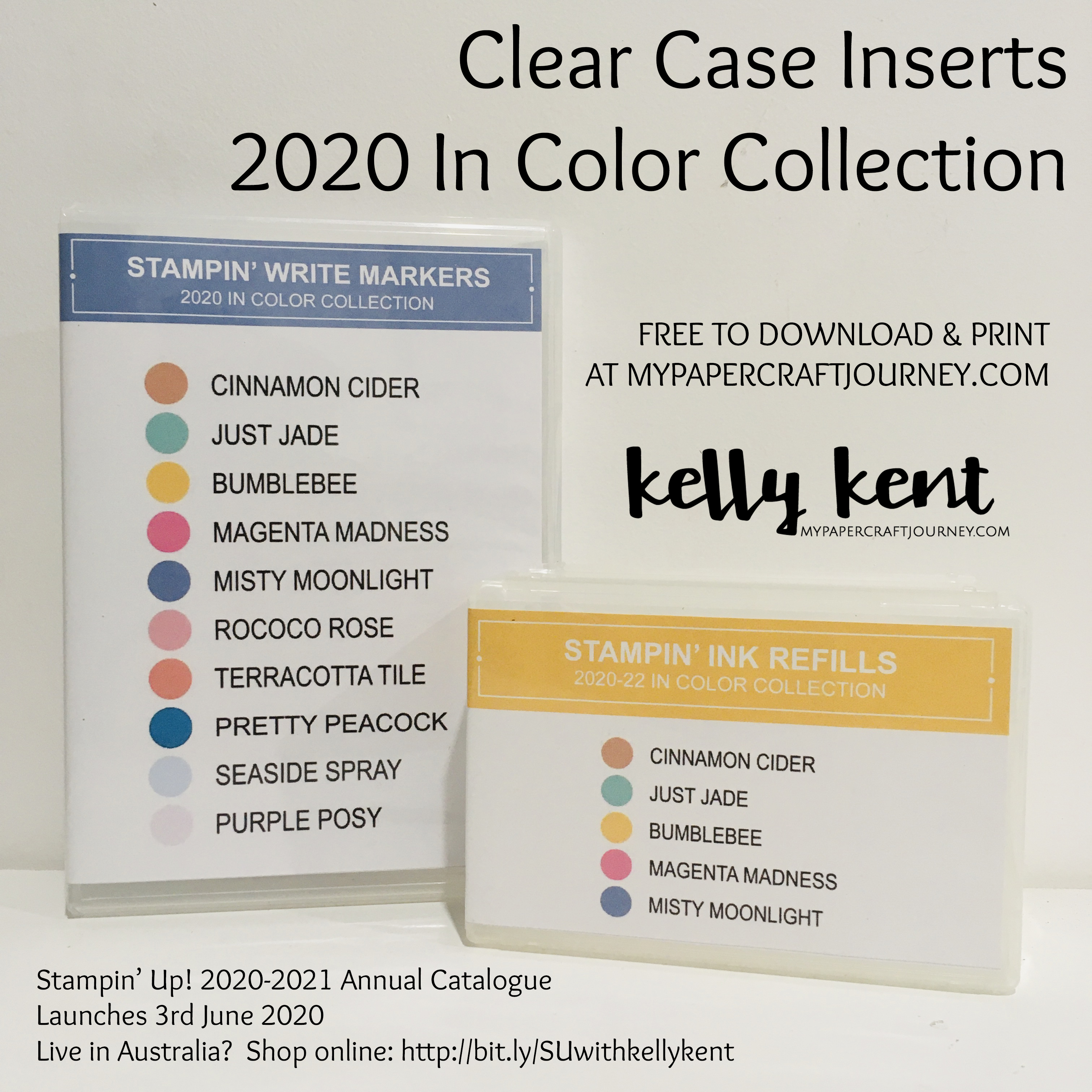 Clear Case Inserts - 2020 In Colors | kelly kent